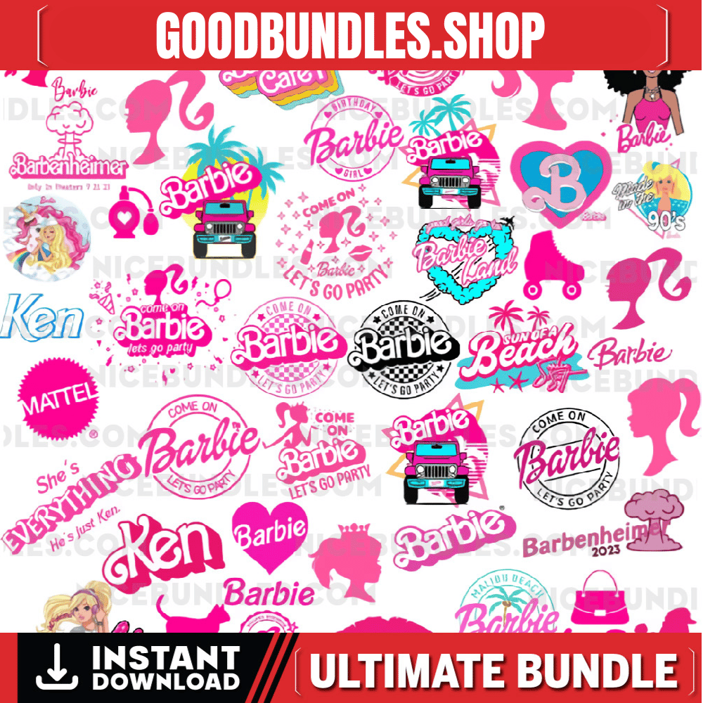 Barbie Svg bundle, Pink Logo, BarBie Svg bundle, girls Svg, Svg files for Cricut, Girl Svg, Sticker Clipart, Svg Files, Png Files Clipart