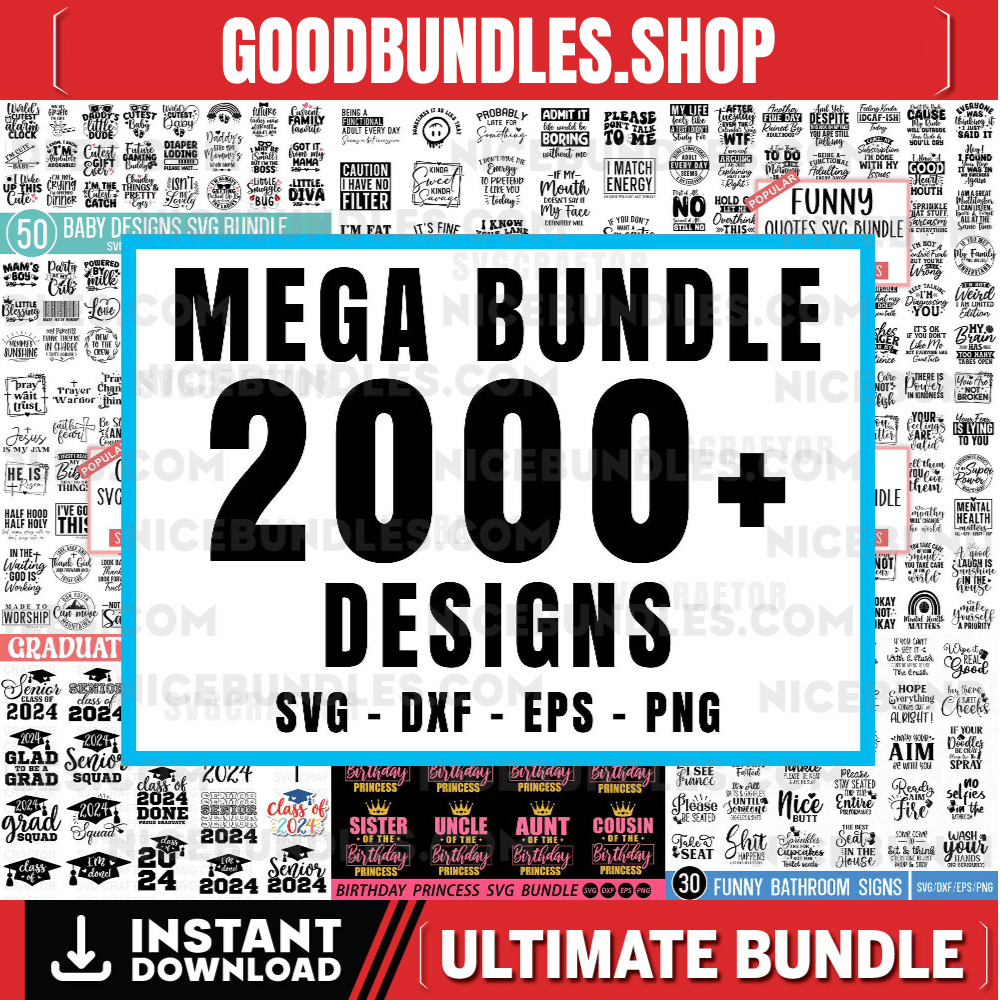 2000+ Mega Svg Bundle, All files in shop SVG, Entire shop bundle SVG, Whole shop pack, Commercial use SVG, Cricut Svg, svg bundle