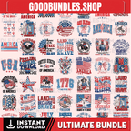 50 Retro 4th of July PNG Bundle, 4th of July Png, Fourth Of July Png, USA Png, America Png, Independence Day, American Flag Png, Png Bundle