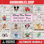 105000 Mega Svg Bundle, Mickey Svg Cricut Cut Files, Princess, Toy Story, Lion King, Stitch Svg, Cinderella, Svg Png Dxf Eps Pdf, Clipart
