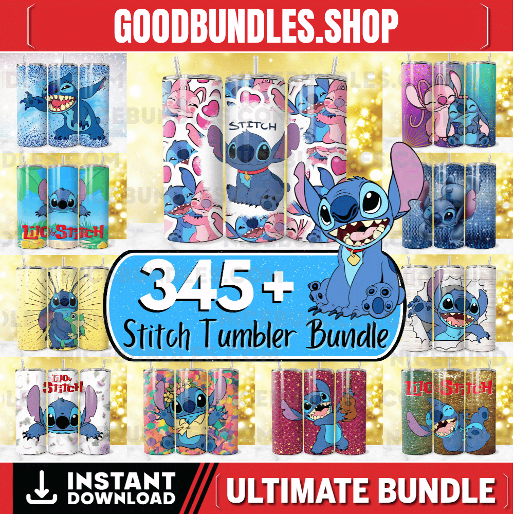 345 + Stitch Tumbler Wrap Designs, Stitch Sublimation Designs, 20 oz Stitch Tumbler Wrap PNG, Stitch Wrap, Lilo & Stitch Tumbler PNG