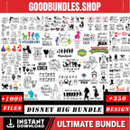 350+ SVG PNG and DXf Instant Digital Download Bundle for Cricut or Silhouette Stitch MickeyMinnie Bambi StarWars Tinkerbell Ariel Cars svg
