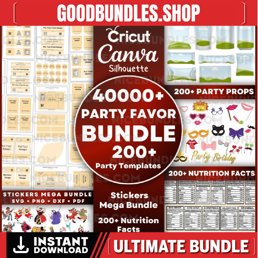 40000+ Party Favor Templates Bundle, Party Templates , Chip bag Template , Party Favors , Capri Sun , Ring Pop, Canva Editable