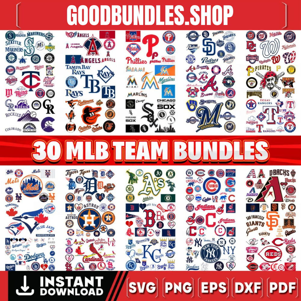 All 30 MLB Team Big Bundles Svg, All MLB SVG, MLB Team Svg, MLB Svg, Png, Dxf, Eps, Jpg, Instant Download