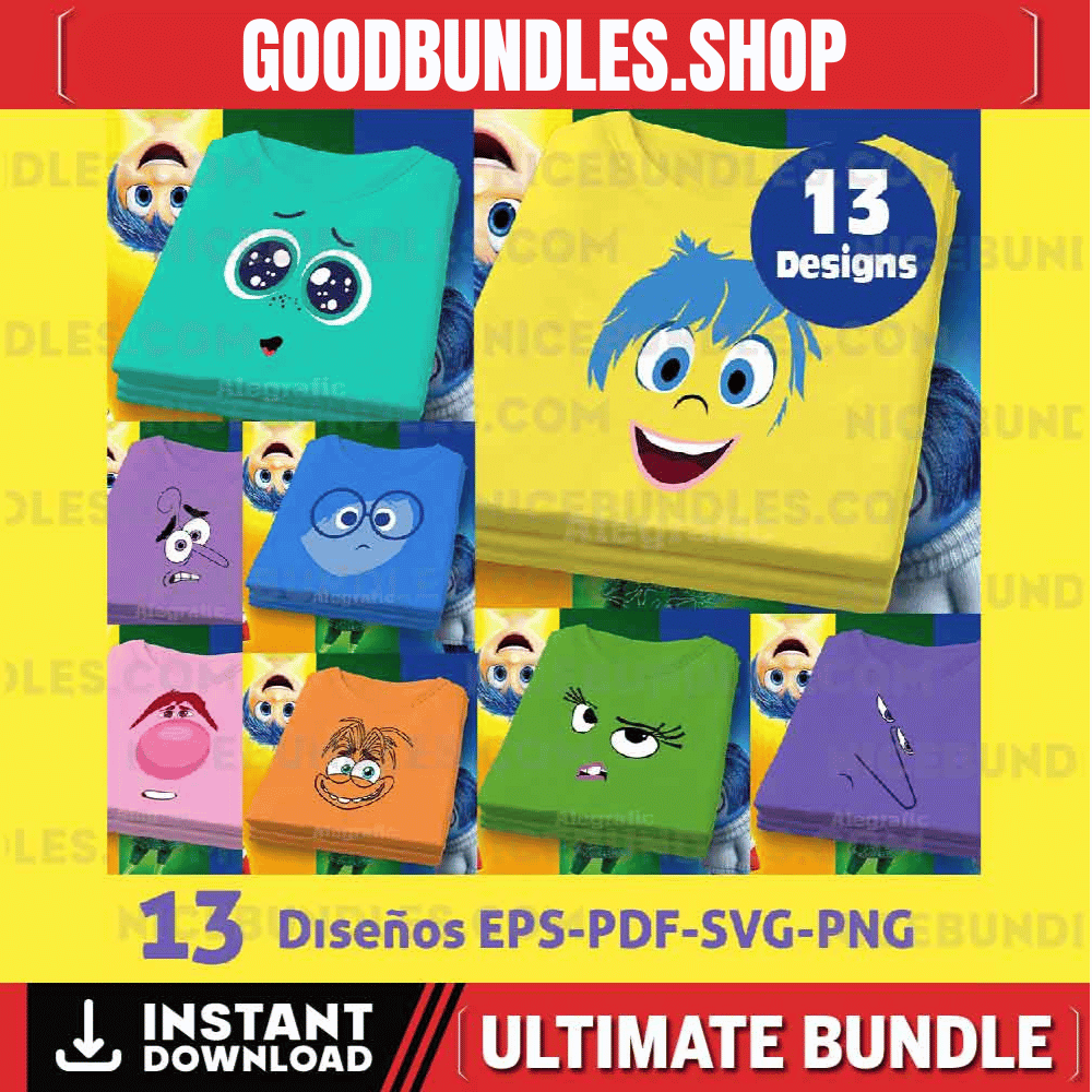 Intensely Designs Png, Inside Out Faces Digital Files – Intensely Design, Inside Out 2