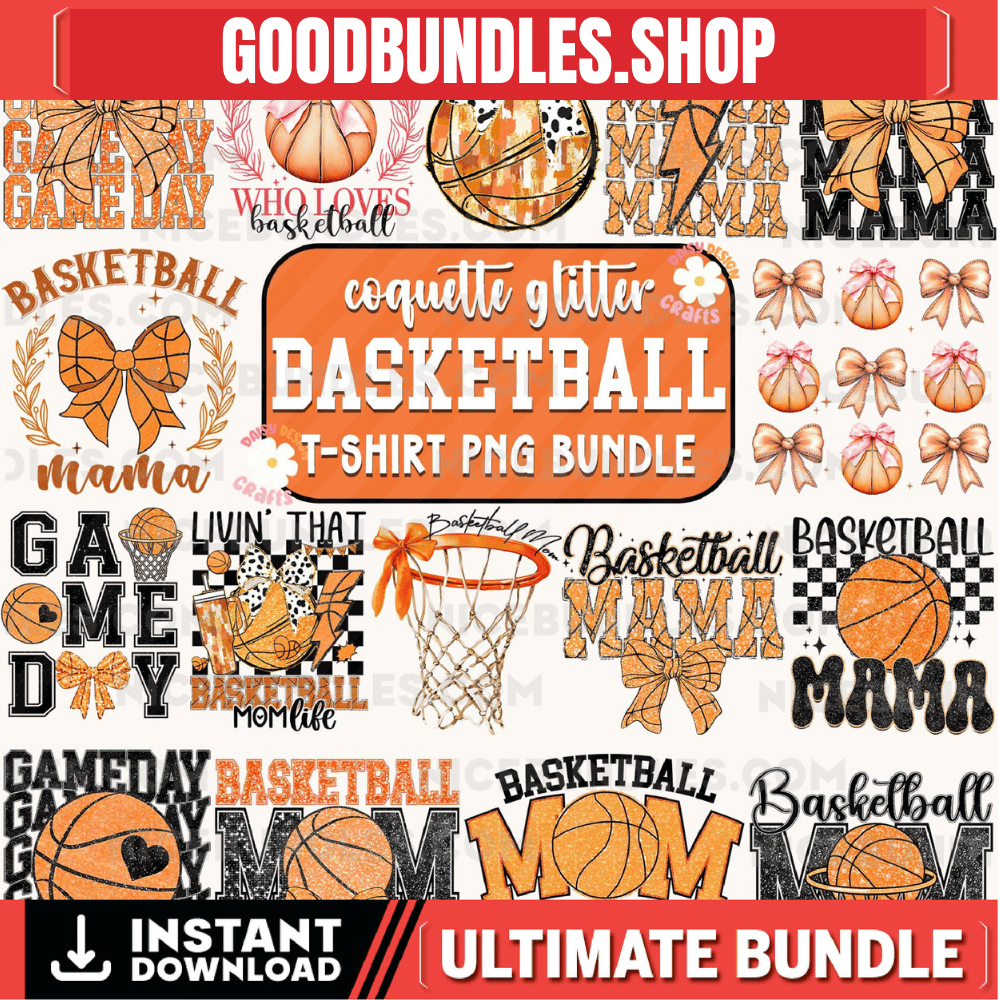 Basketball Png Bundle, Basketball Mom Png, Game Day png, Basketball Mama Png, Basketball Short Png, Sports Png, Coquette Bow Sublimation PNG