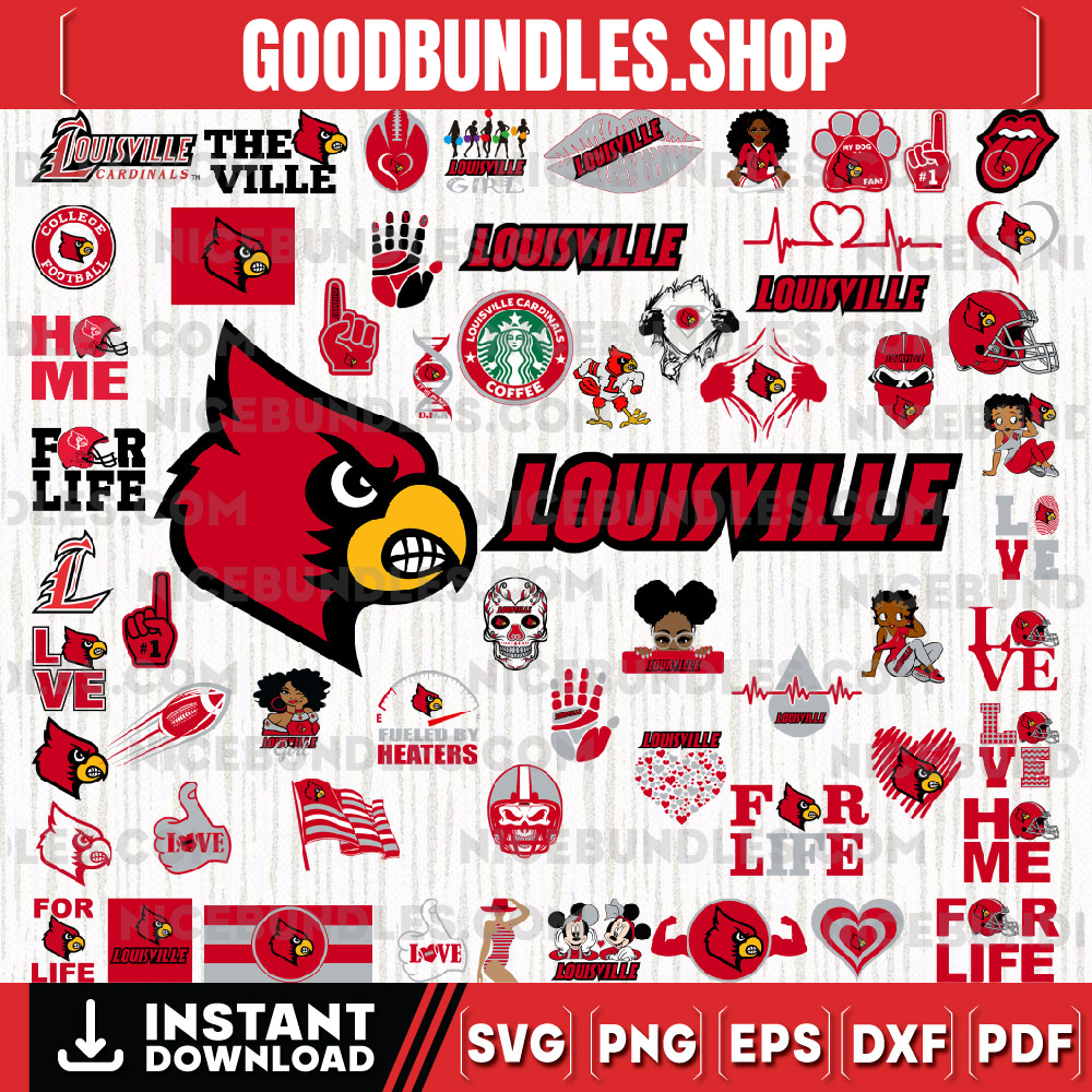 58 Files Louisville Cardinals Team Bundle Svg, Louisville Cardinals Svg, NCAA Teams svg, NCAA Svg, Png, Dxf, Eps, Instant Download