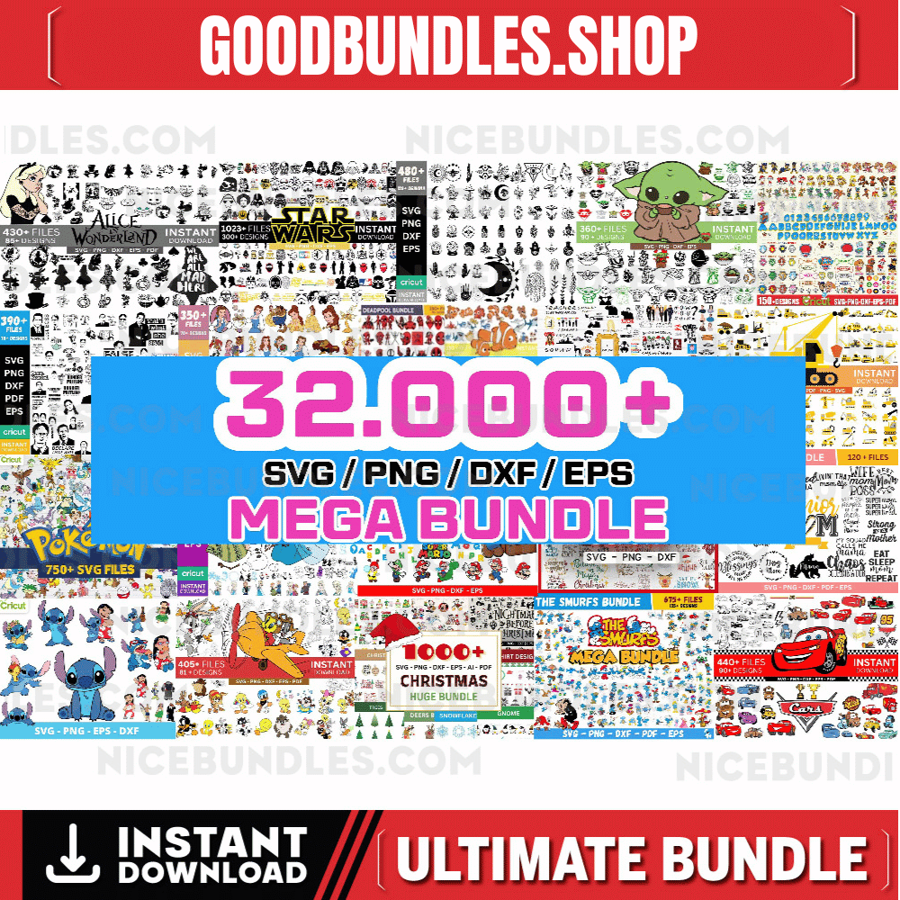32000+ SVG bundle for Cricut, Svg Files For Cricut, Mega Svg bundle, Silhouette, Instant Download, big svg bundle, Png Designs, fonts bundle