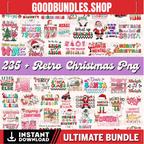 235 + Retro Christmas Png Bundle, Santa Claus Png, Christmas Png, Christmas Sublimation, Holiday Png, Christmas Tshirt Png, Xmas Png Bundle