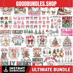 Retro Christmas Bundle Png, Merry Christmas Png, Christmas Png, Western PNG, Santa Claus PNG, Bundle Png, Sublimation Designs, PNG
