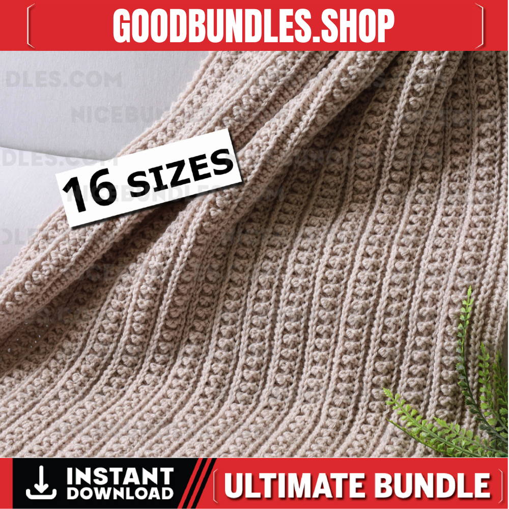 Crochet pattern-16 Sizes-Double sides-Lovey to King Blanket Afghan-ATHENA blanket-Reversible textured throw PDF-Easy crochet Blanket pattern