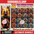 32 Team American Football Tumbler PNG Sublimation Designs, Football Mascot 20oz Skinny Tumbler Wrap PNG, Football Png Digital Download, NFL Tumbler