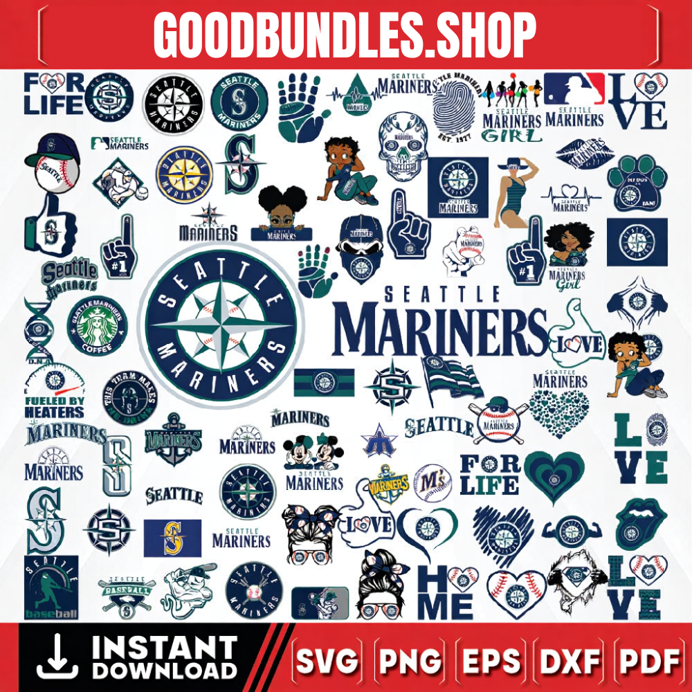 85 Files Seattle Mariners Team Bundles Svg, Seattle Mariners Svg, MLB Team Svg, MLB Svg, Png, Dxf, Eps, Jpg, Instant Download