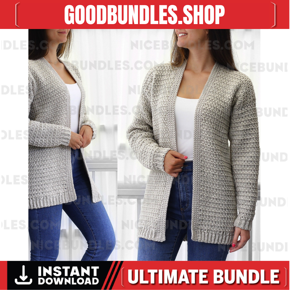 Crochet pattern-OLIVIA Crochet cardigan pattern top PDF- sweater women crochet pattern- pullover pattern top crochet cardigan-7 sizes XS-3XL