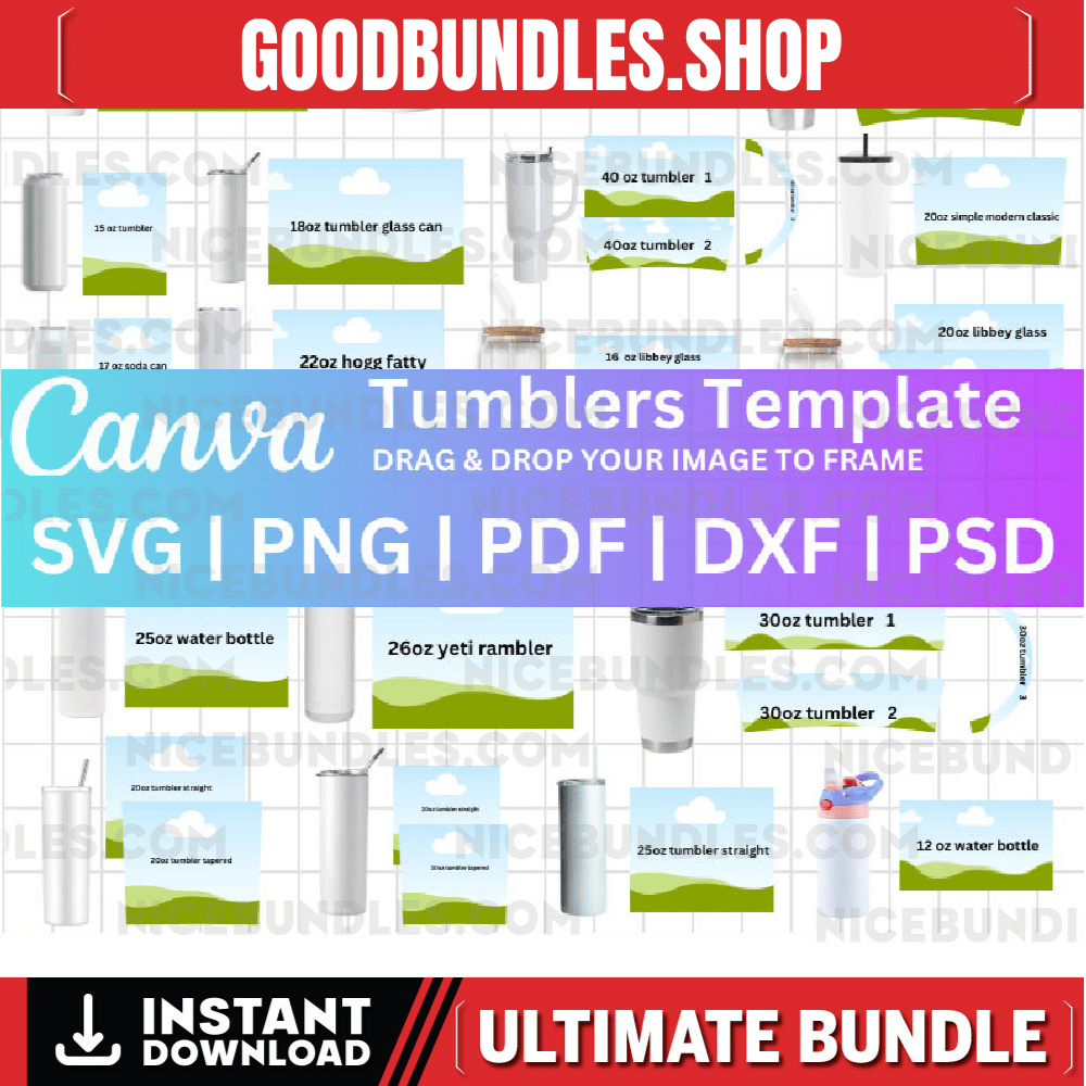 Tumbler Template Bundle, Tumbler Canva Editable Template, 40oz Tumbler Template, 30oz Tumbler Template, Canva Tumbler template, Libbey Glass
