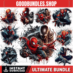 8 PNG Spiderman Splash and Watercolor Digital design PNG file for sublimation – High Resolution -Instant Digital PNG Download