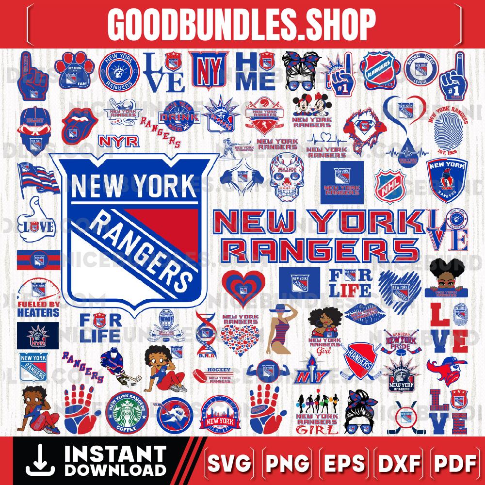 76 Files New York Rangers Team Bundles Svg, New York Rangers Svg, NHL Svg, NHL Svg, Png, Dxf, Eps, Instant Download