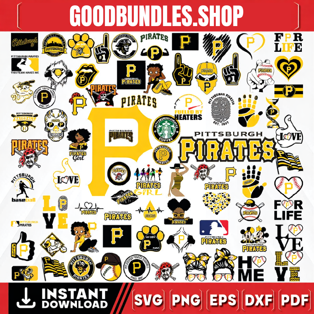 80 Files Pittsburgh Pirates Team Bundles Svg, Pittsburgh Pirates Svg, MLB Team Svg, MLB Svg, Png, Dxf, Eps, Jpg, Instant Download