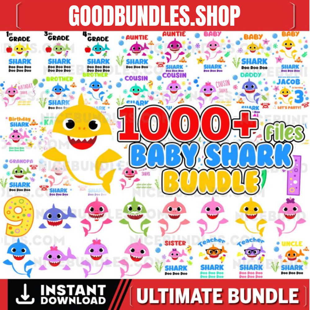 1000+ Files Baby Shark Bundle, Baby Shark Svg – Png, Baby Shark Family Png, Baby Shark Birthday Png, Digital Download