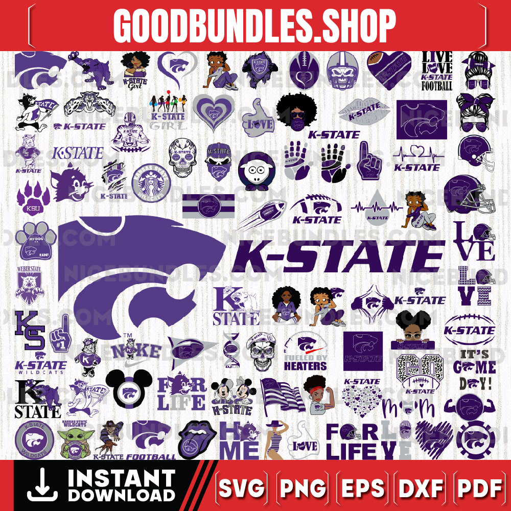 88 Files Kansas State Wildcats Team Bundle Svg, Kansas State Wildcats Svg, NCAA Teams svg, NCAA Svg, Png, Dxf, Eps, Instant Download