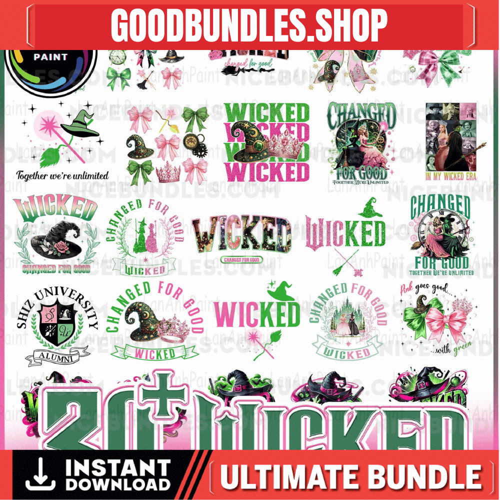 30+ Wizard Musical Movie 2024 Png Bundle, Changed For Good Png, Broadway Witch Pink And Green Png, Defying Gravity Broomstick Magic Wand Png