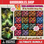 32 Team American Football Tumbler PNG Sublimation Designs, Football Mascot 20oz Skinny Tumbler Wrap PNG, Football Png Digital Download, NFL Tumbler