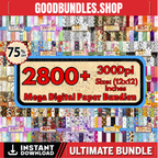 2800+ Mega Digital Paper Bundle, Scrapbook Paper, Floral Digital Paper, Digital Patterns, Seamless Background, Multiple Clipart, Digital PNG