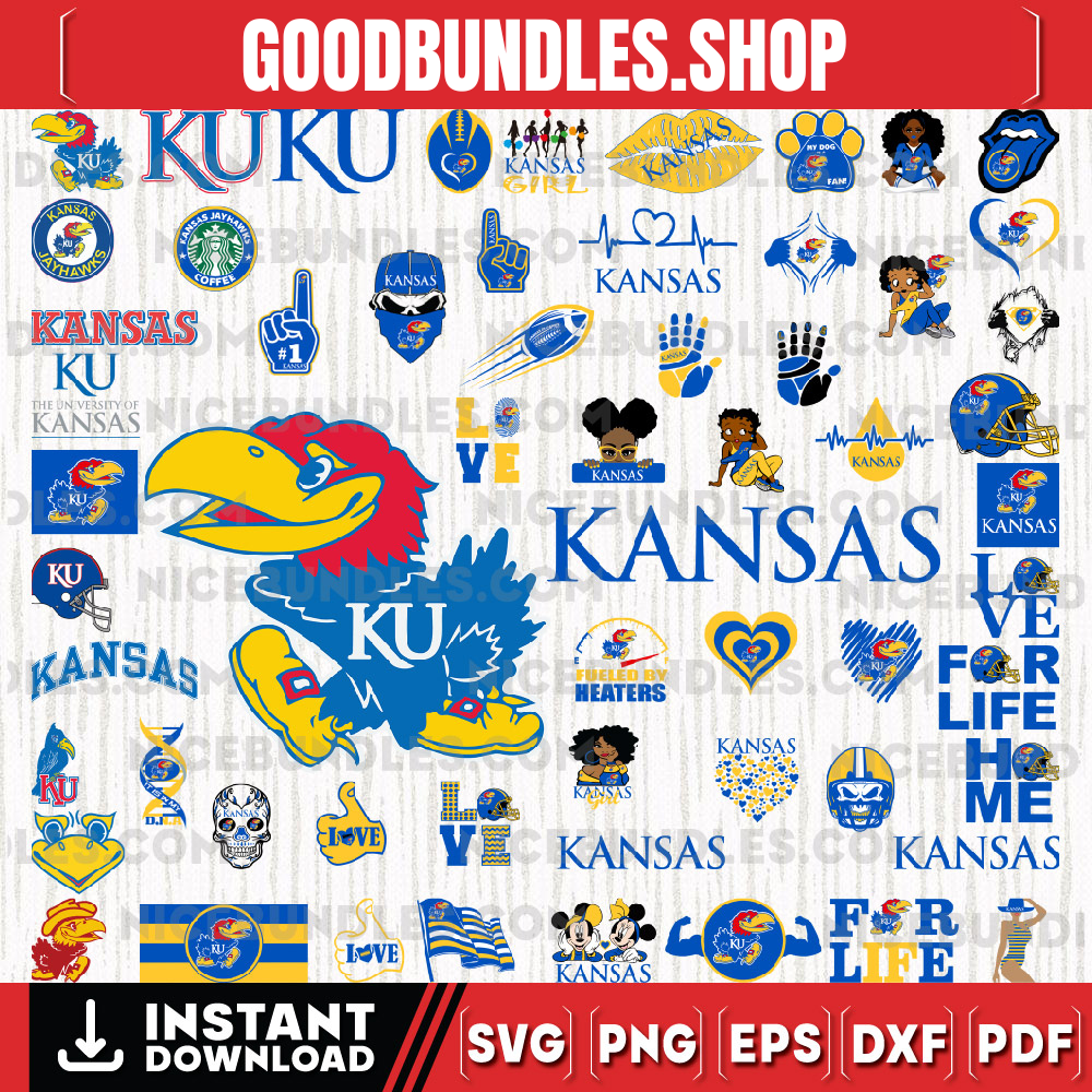 58 Files Kansas Jayhawks Team Bundle Svg, Kansas Jayhawks Svg, NCAA Teams svg, NCAA Svg, Png, Dxf, Eps, Instant Download