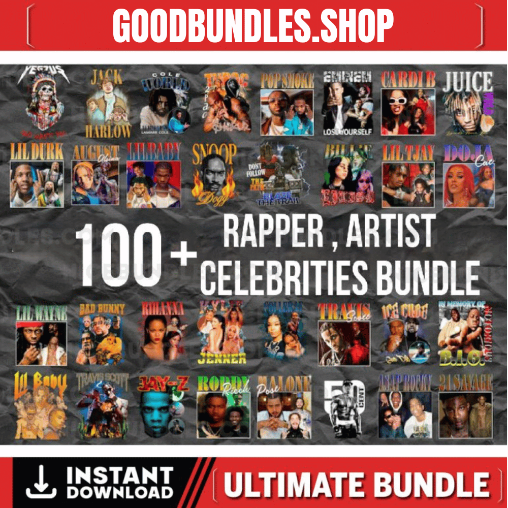 100+ T-shirt designs bundle , hip hop design bundle , rock design bundle , bikers design , rock bands t-shirts , hip hop t-shirt