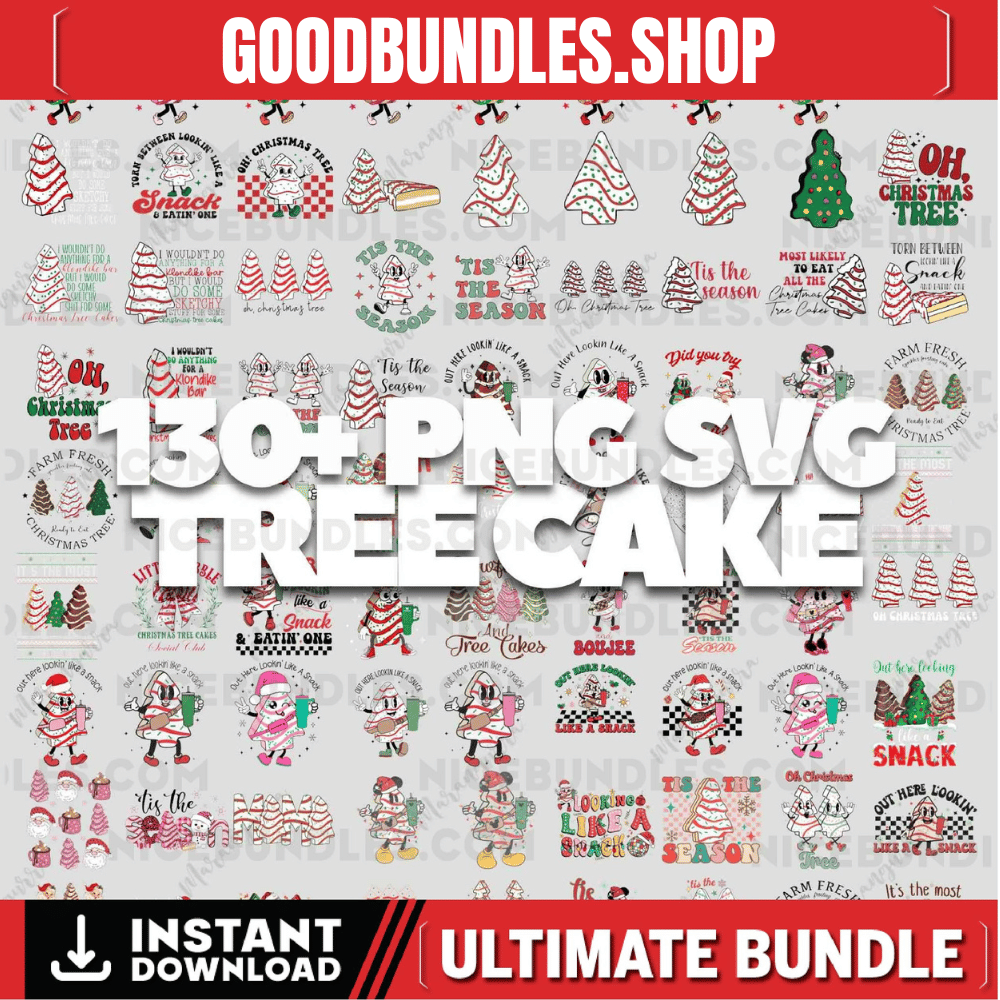 130+ PNG SVG Tree Cake Christmas Bundle, Christmas Tree Cake Sublimation Bundle, Tis The Season Png, Winter Holiday Snack Png, Coquette Png