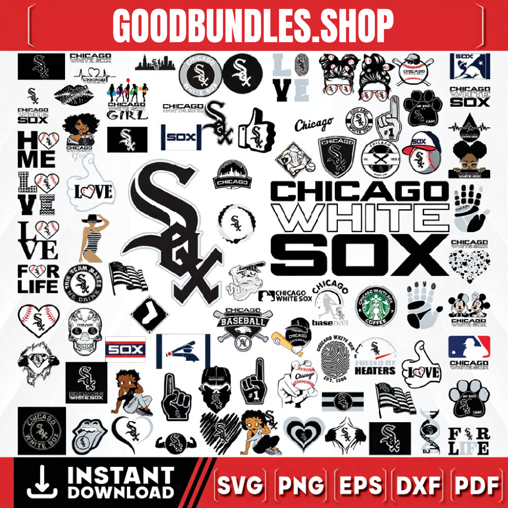 83 Files Chicago-White Sox Team Bundles Svg, Chicago White Sox Svg, MLB Svg, MLB Team Svg, MLB Svg, Png, Dxf, Eps, Jpg, Instant Download