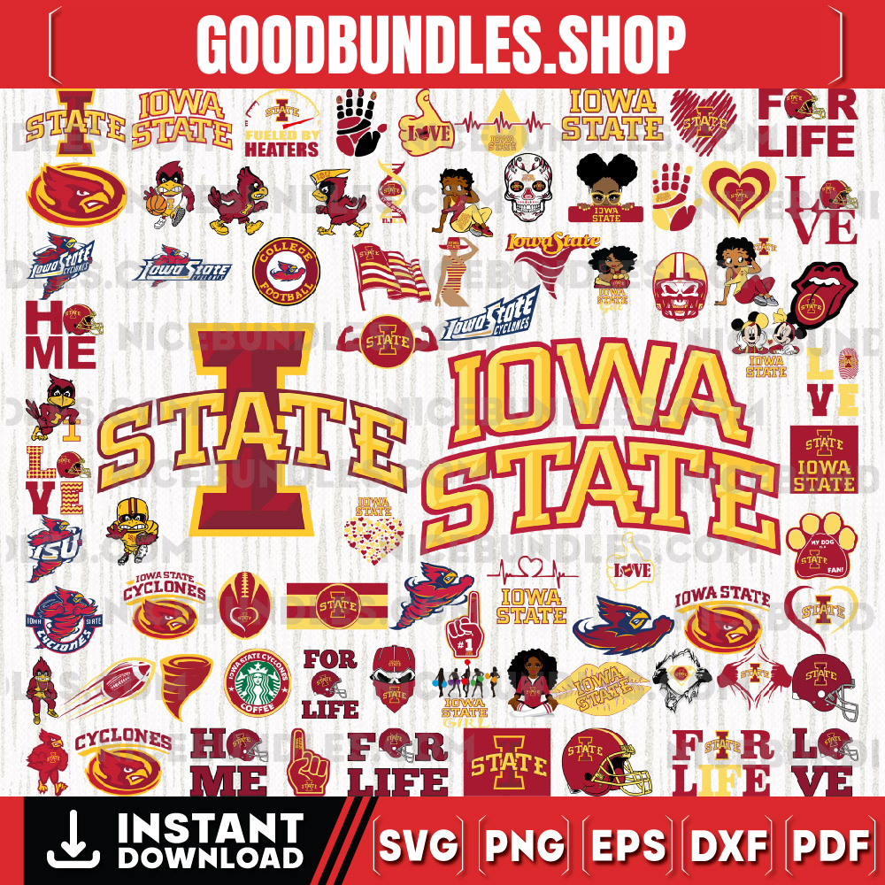 74 Files Iowa State Cyclones Team Bundle Svg, Iowa State Cyclones Svg, NCAA Teams svg, NCAA Svg, Png, Dxf, Eps, Instant Download
