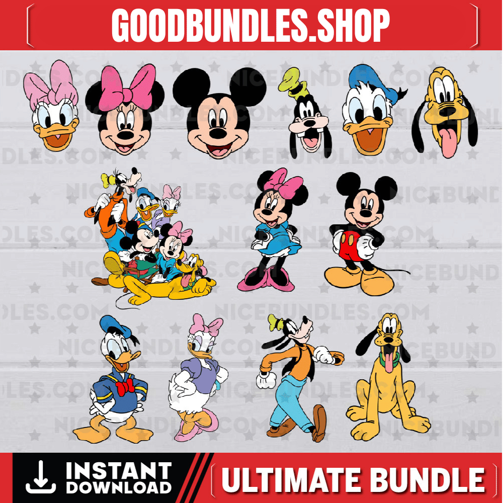 Mickey Vector SVG Bundle, clipart, eps, png, ai, pdf, Layered digital file, Mickey Svg, Disney Svg
