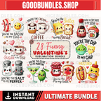 Food Pun Funny Valentine PNG Sublimation Bundle, Valentines Day PNG, Food Pun Png, Funny Couple Png, Corny Couple Gift Valentine Sublimation