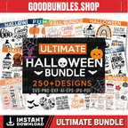 ULTIMATE HALLOWEEN BUNDLE, 250+ Designs, Heather Roberts Art Bundle, Halloween svg, Fall svg, Thanksgiving svg, Cut Files Cricut, Silhouette