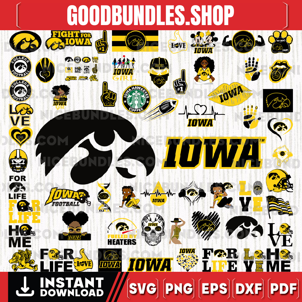 59 Files Iowa Hawkeyes Team Bundle Svg, Iowa Hawkeyes Svg, NCAA Teams svg, NCAA Svg, Png, Dxf, Eps, Instant Download