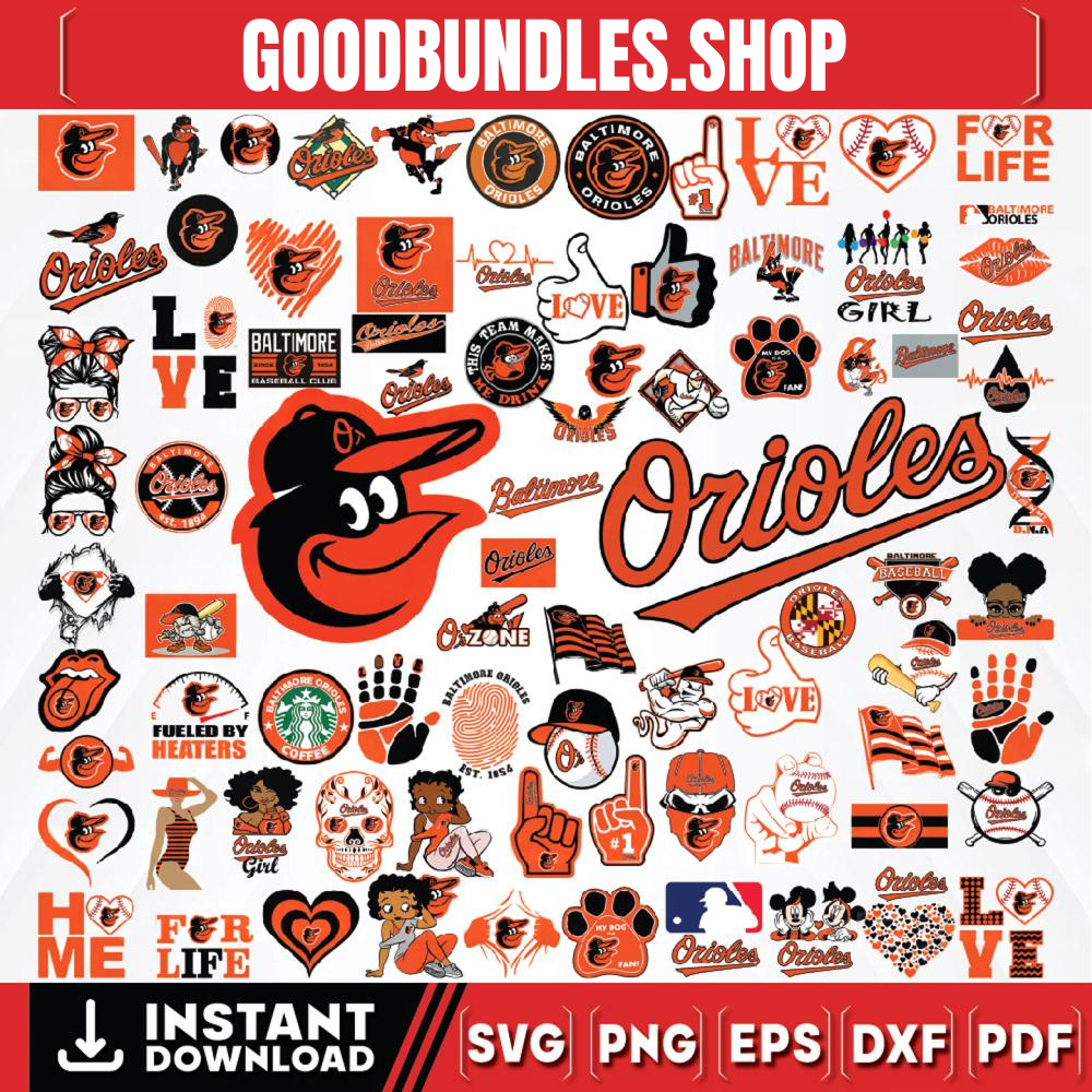 83 Files Baltimore Orioles Team Bundles Svg, Baltimore Orioles Svg, MLB Team Svg, MLB Svg, Png, Dxf, Eps, Jpg, Instant Download