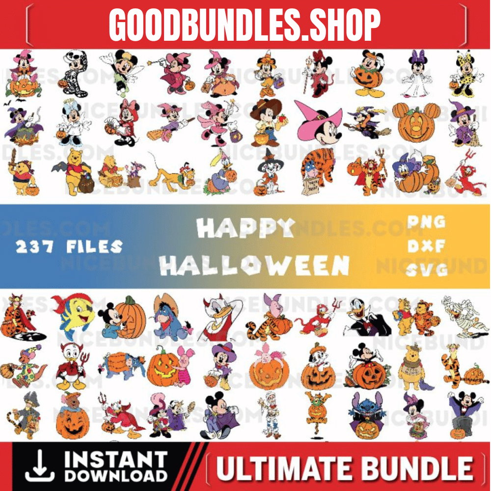 237 Files Halloween Mickey Svg Png Bundle, Bundle Halloween Costume Png, Halloween Masquerade, Trick Or Treat Png, Spooky Vibes Png