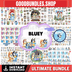 Blue Dog Family with Friends Svg, 72 Designs Easy to use, Cartoon Characters, Layered Svg colors, Transparent Png, Cut files for Cricut