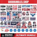 Trump 2024 I’m Voting For The Felon SVG PNG, Trump 2024 svg, felon 2024 svg, Felon for President SVG, trump flag 2024 svg, trump face svg