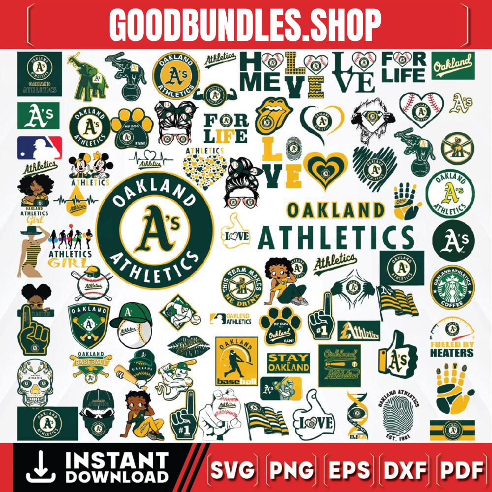 80 Files Oakland Athletics Team Bundles Svg, Oakland Athletics Svg, MLB Team Svg, MLB Svg, Png, Dxf, Eps, Jpg, Instant Download