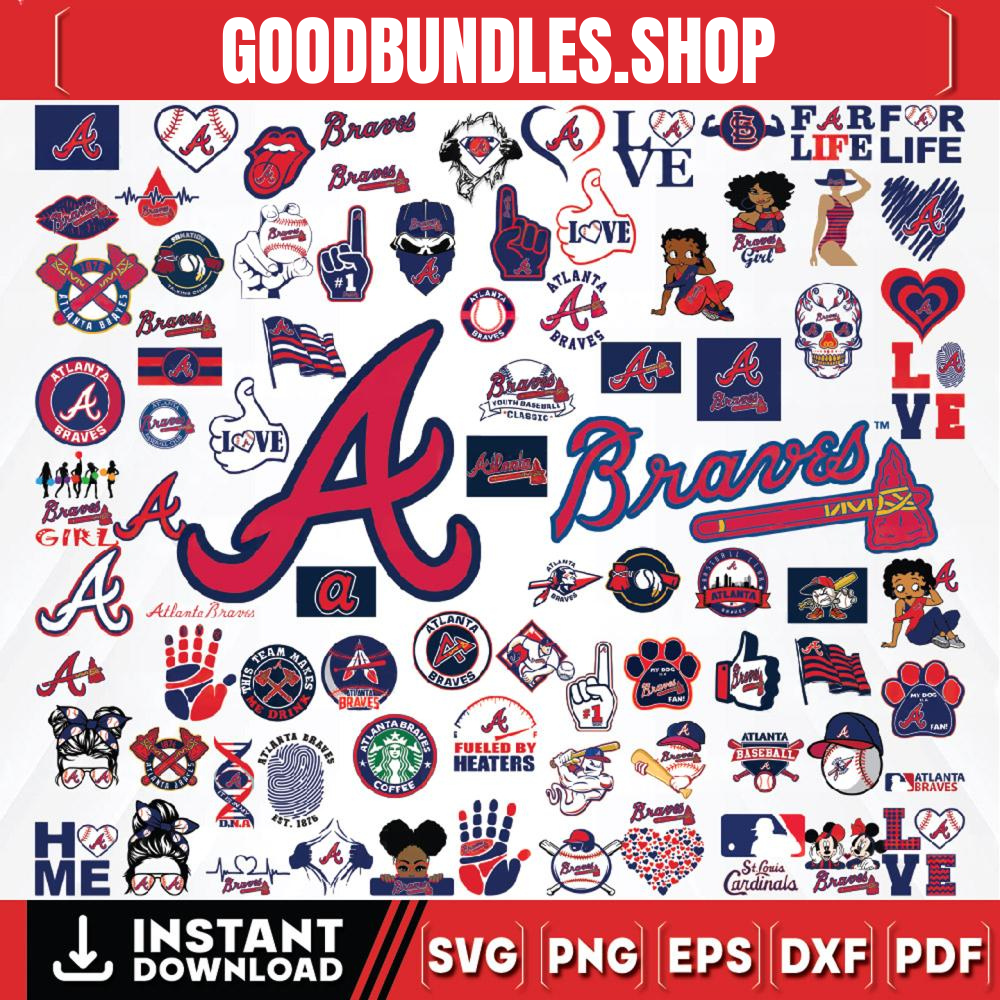 84 Files Atlanta Braves Team Bundles Svg, Atlanta Braves Svg,MLB Team Svg, MLB Svg, Png, Dxf, Eps, Jpg, Instant Download