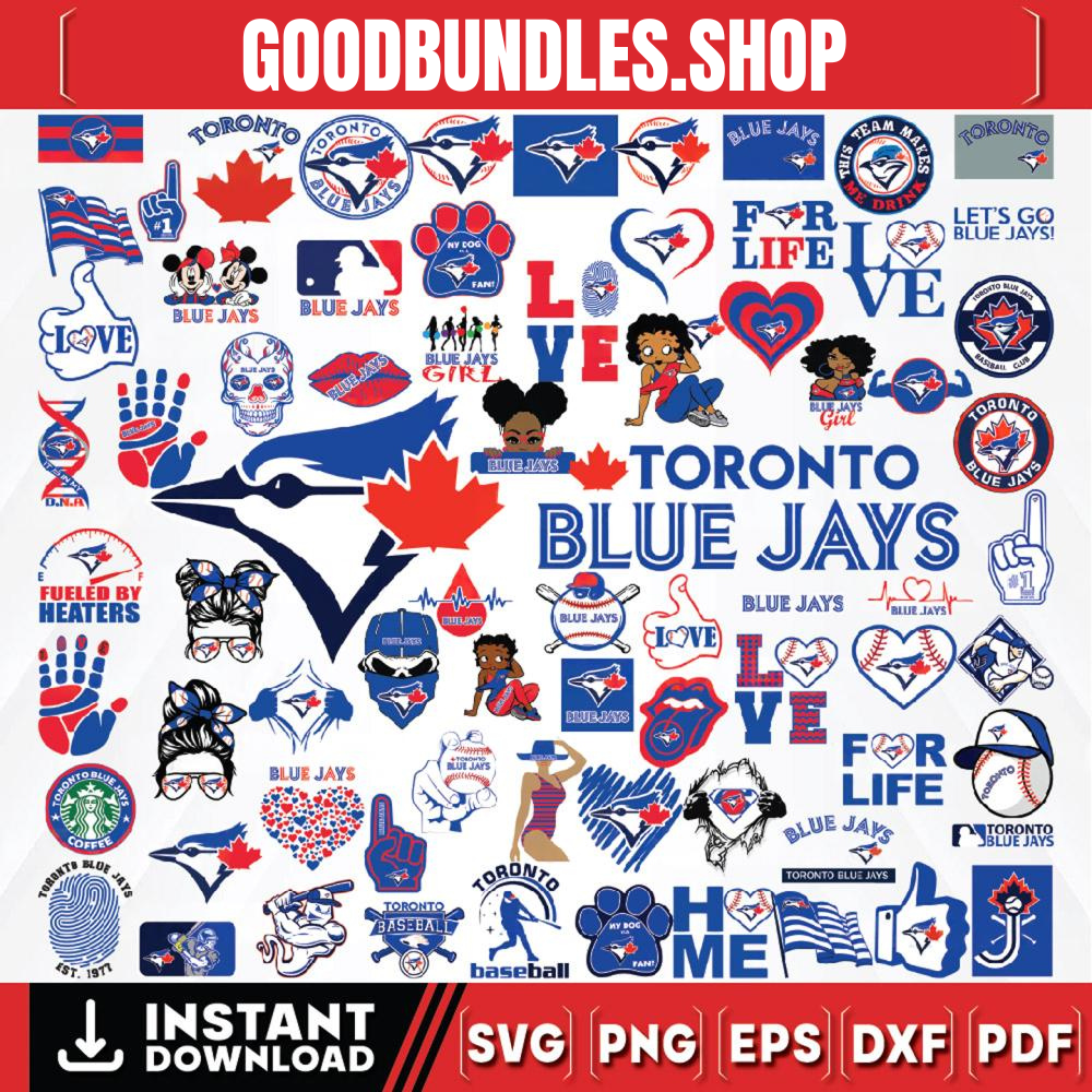 74 Files Toronto Blue Jays Team Bundles Svg, Toronto Blue Jays Svg, MLB Team Svg, MLB Svg, Png, Dxf, Eps, Jpg, Instant Download