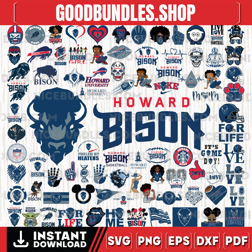 88 Files Howard Bison Team Bundle Svg, Howard Bison Svg, NCAA Teams svg, NCAA Svg, Png, Dxf, Eps, Instant Download