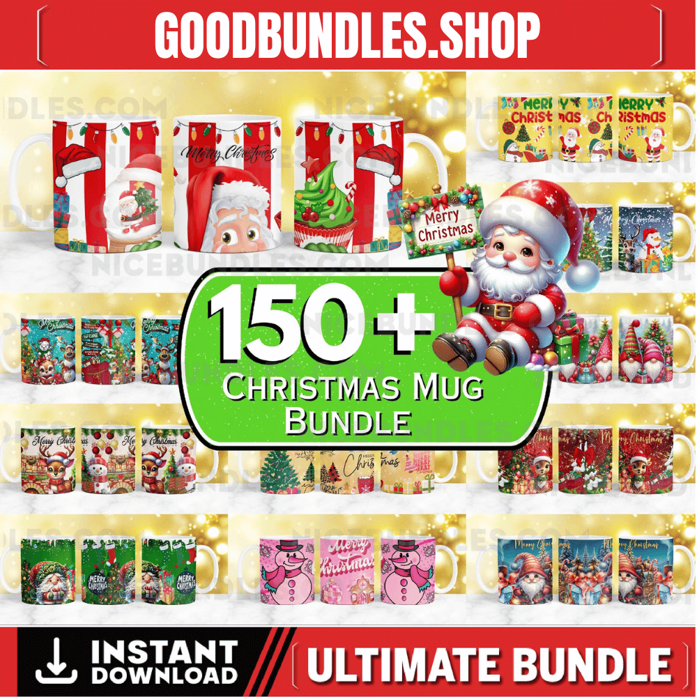 150+ Christmas Mug Wrap, Santa Claus Mug Wrap, Christmas Gnome Mug Wrap, 11oz & 15oz Xmas Mug, Winter Holiday Mug Wrap, Xmas Sublimation PNG