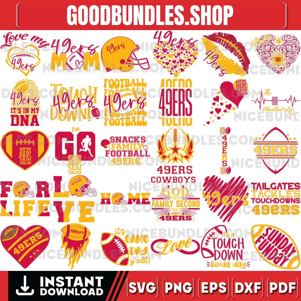 150 San Francisco 49ers Designs Svg Bundle, San Francisco 49ers Svg, NFL Teams Svg, 49ers Fan Svg, Instant Download