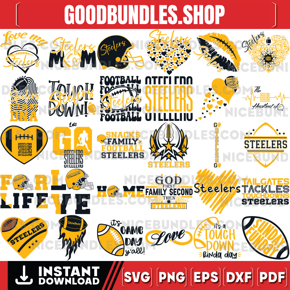 150 Pittsburgh Steelers Designs Svg Bundle, Pittsburgh Steelers Svg, NFL Teams Svg, Steelers Fan Svg, Instant Download