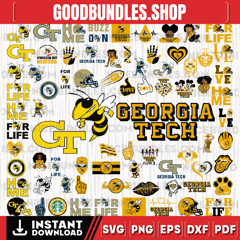 74 Files Georgia Tech Yellow Jackets Team Bundle Svg, Georgia Tech Yellow Jackets svg, NCAA Teams svg, NCAA Svg, Png, Dxf, Eps, Instant Download