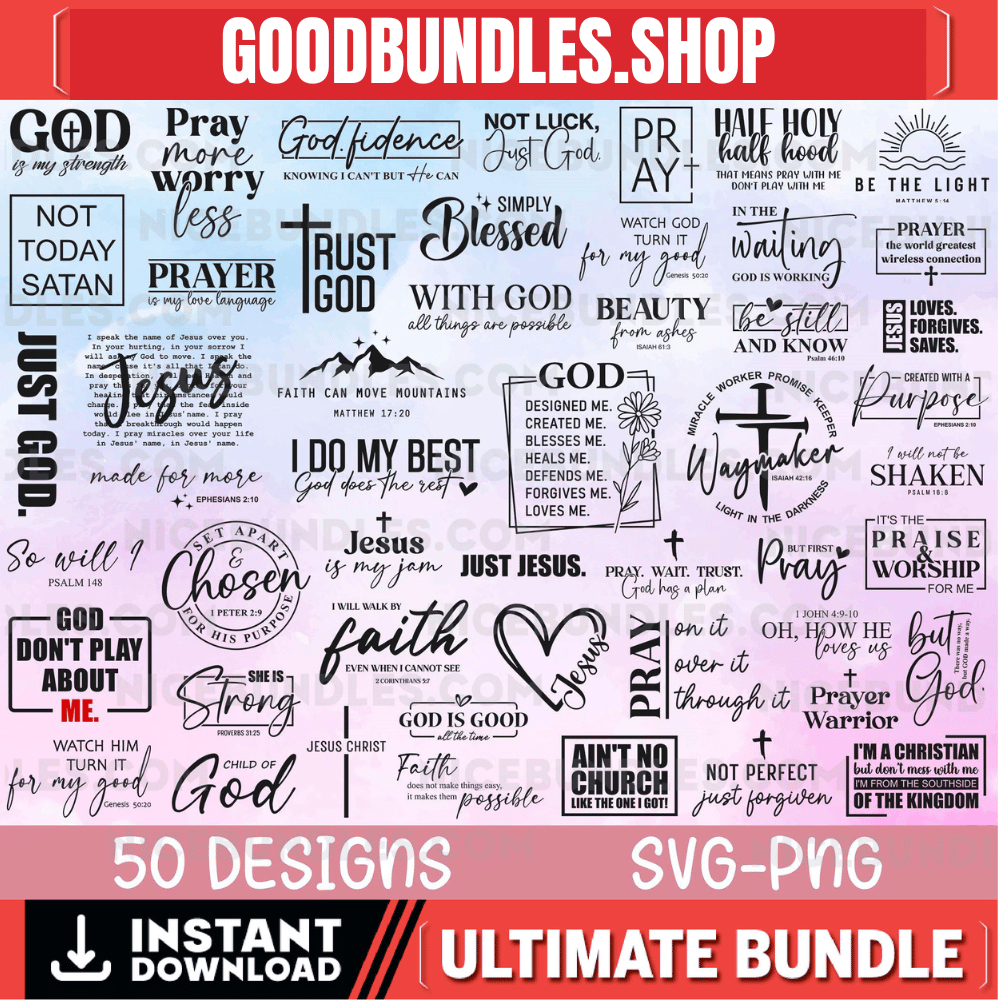 Christian SVG Bundle, Christian Svg, Religious Svg, Faith Svg, God Svg, Jesus Svg, Bible Verse Svg, Christian Cut Files, Cricut, Png, Svg
