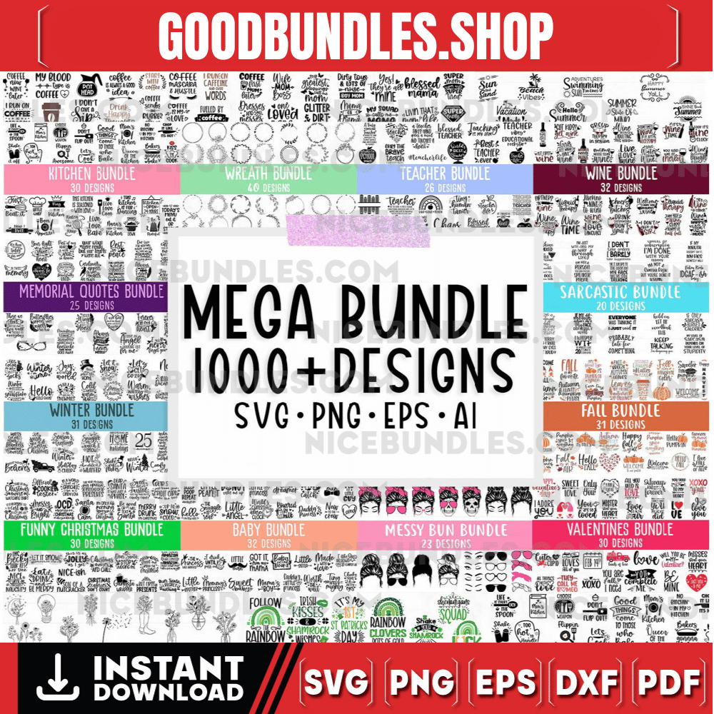 Mega SVG Bundle, T Shirt Designs SVG, Svg Files for Cricut, Silhouette Cut Files, Clipart, Svg for Shirts, Flower svg, Cricut, Silhouette